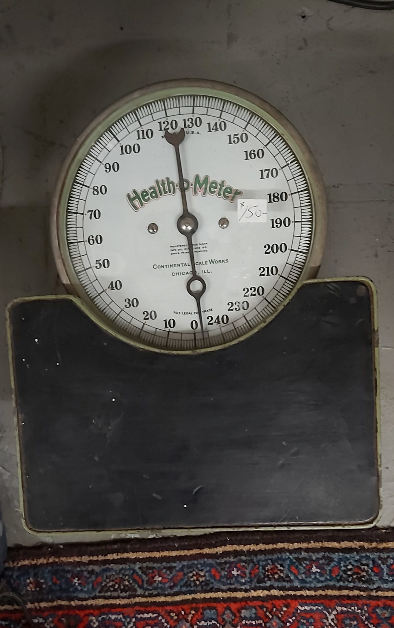 Antique Health O Meter Bathroom Scale,early 1900s,works,black White,250  Lbs,rustic Scale,farmhouse Scale,continental Scale Works,distressed -   Denmark