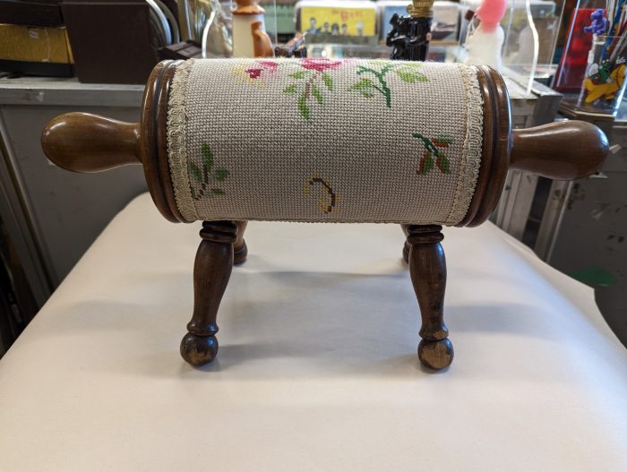 Needlepoint Rolling Pin Footstool Antique Alley Movie Props